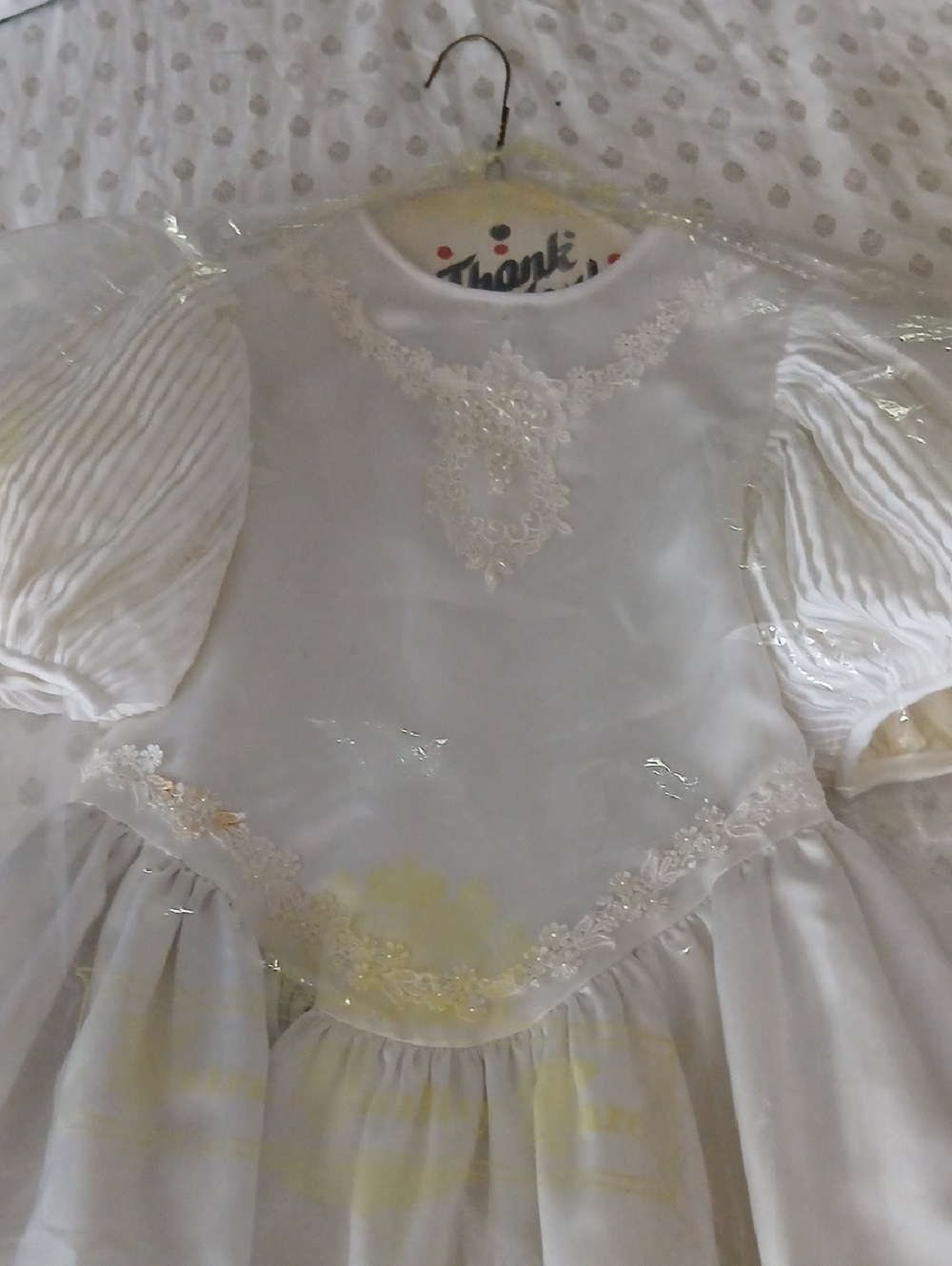 Nicole Cream and White Lace Appliqué Party Dress